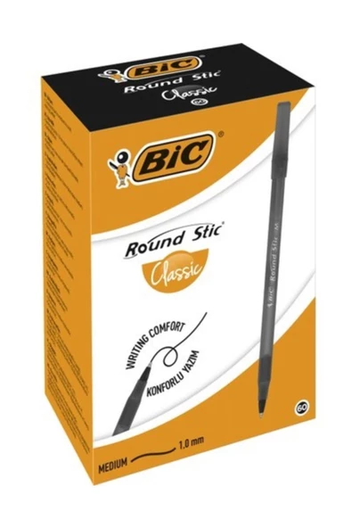 Bic Round Stic Tükenmez Siyah 60'lı Kutu