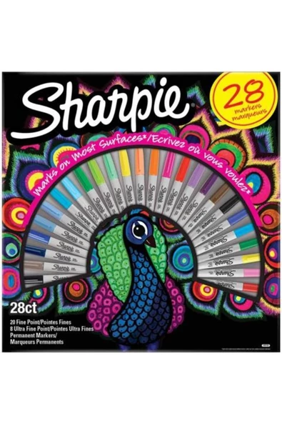 Sharpie Fine Permanent Markör 28li Tavuskuşu