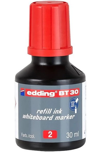 Edding Bt30 Kırmızı Tahta Kalemi Mürekkebi 30 ml ürün görseli 1