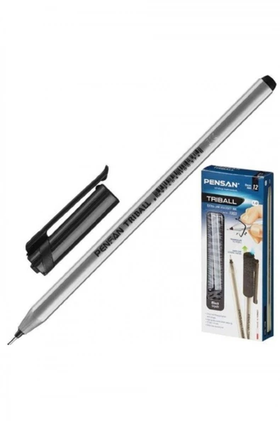Pensan Tükenmez Kalem Triball 1.0 Mm Bilye Uç Siyah 12 Li 1003 - 12'li Paket - 2