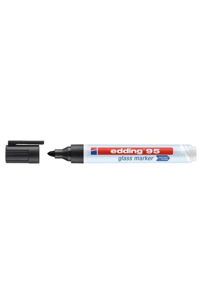 Edding 95 Glass Marker Cam Kalemi Siyah