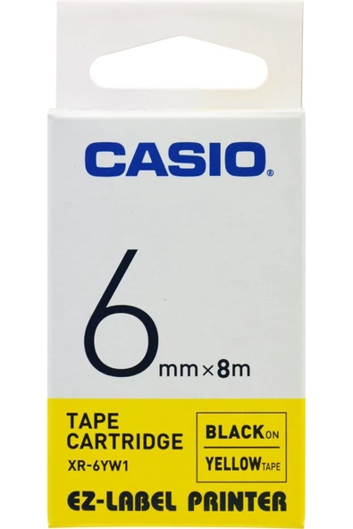 Casio Xr-6yw1 Etiket Yazıcısı Kartuşu Sarı Zemin Üzerine Siyah Baskı 6 mm 8 Metre - Resim 2