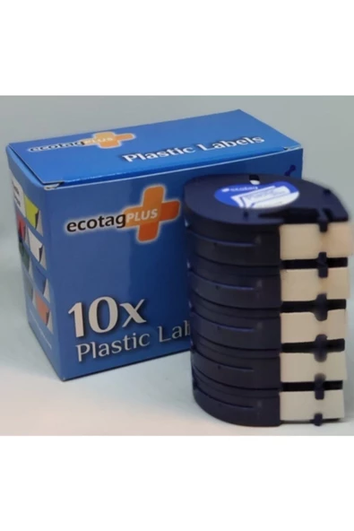 ECOTAGPLUS Dymo Letratag Muadili Thermal Plastik Şerit Etiket Şeffaf 10'lu Eco Paket ürün görseli 1