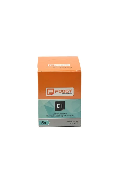 FOOGY Dymo D1 Muadili Etiket Plastik Şeffaf - 12 mm x 7 mt - 45010 - Eko Paket 5 li - Resim 4