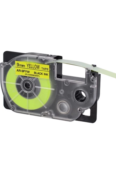 Casio Xr-9fyw Etiket Yazıcısı Kartuşu Fosforlu Sarı Üzerine Siyah ürün görseli