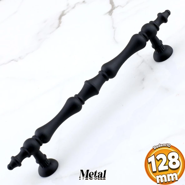 Nilay Siyah Metal Kulp 128 mm - 12.8 cm Mobilya Çekmece Mutfak Dolabı Dolap Kulpları Kulbu Kulpu