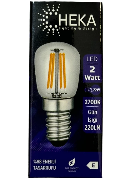 Heka 2W (22W) 2700K (Sarı Işık) E14 Duylu Led Rustik Ampul (8 Adet) - 2