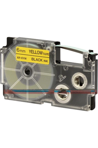 Casio Xr-6yw1 Etiket Yazıcısı Kartuşu Sarı Zemin Üzerine Siyah Baskı 6 mm 8 Metre ürün görseli 1
