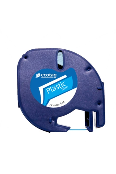 ECOTAGPLUS Dymo Letratag Muadili Thermal Plastik Şerit Etiket Mavi 10'lu Eco Paket - Resim 2