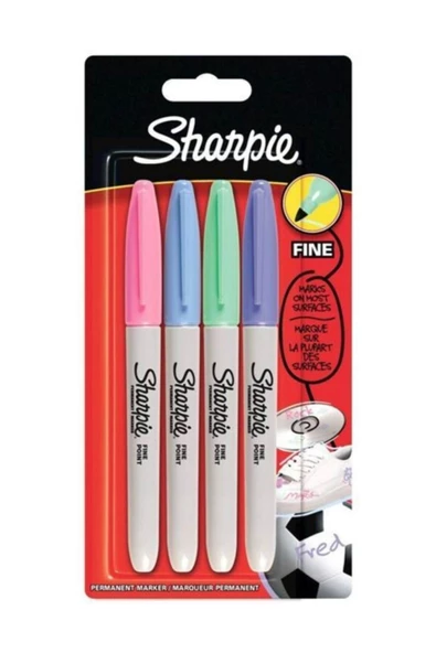 Sharpie Permanent Marker Kalem Fine Uç 4 Pastel Renk Set - 2