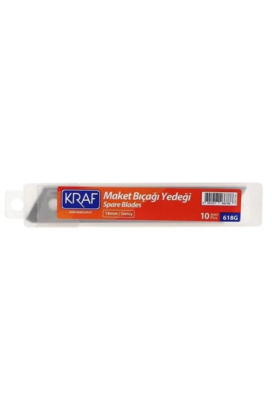 KRAF Metal Maket Bıçağı Geniş Yedeği 10'lu 618g