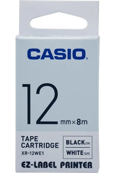 Casio Xr-12we1 (we/bk) Etiket Yazıcısı Kartuşu Beyaz Renk Üstüne Siyah Baskı - Resim 2