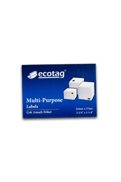 ECOTAG Dymo Lw Etiket Muadili Etiket 32 Mm X 57 Mm - 1000 Ad - Beyaz - 2