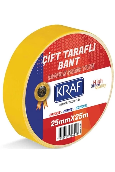 KRAF Çift Taraflı Bant 25 Mm X 25 Mt