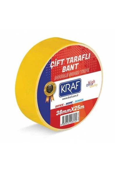 KRAF 38mm X 25m Çift Taraflı Bant