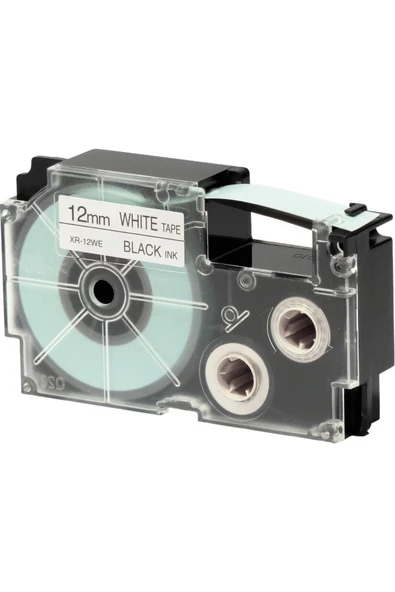 Casio Xr-12we1 (we/bk) Etiket Yazıcısı Kartuşu Beyaz Renk Üstüne Siyah Baskı ürün görseli