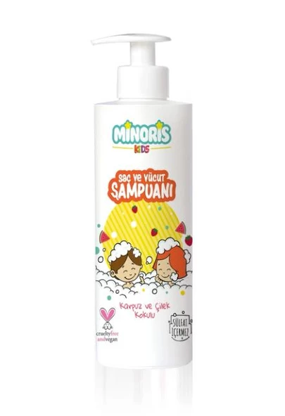 Minoris Kids Organik Saç Ve Vücut Şampuanı Karpuz Ve Çilek Kokulu 400ml