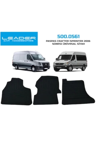 Leader Ford Transit V363 Kasa 2004 Sonra Için Uyumlu Kauçuk Rulo Paspas