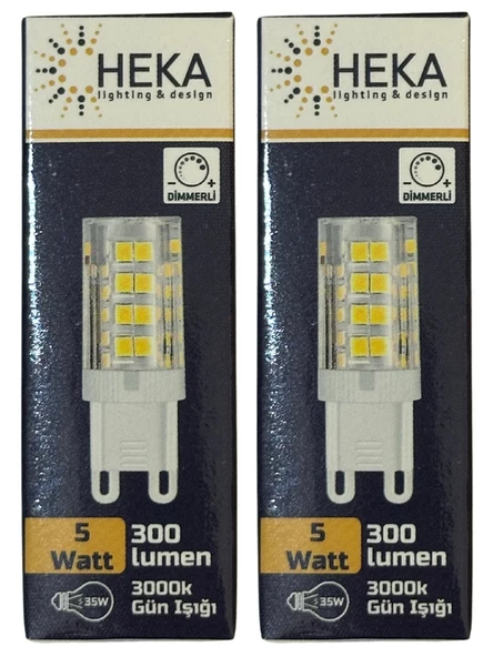 Heka 5W (35W) 3000K (Gün Işığı) G9 Duylu Dim Edilebilir Led Kapsül Ampul (2 Adet)
