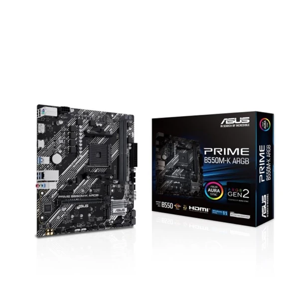 Asus PRIME B550M-K ARGB B550 DDR4 USB3.2 M.2 DP/HDMI PCI 4.0 AM4 Anakart