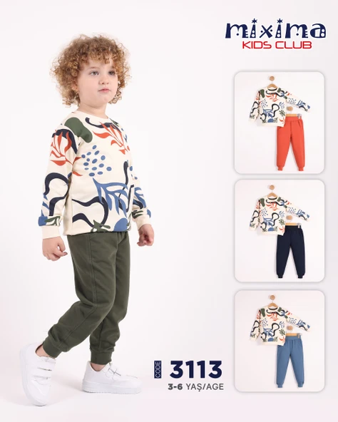 Baskılı Erkek Çocuk Eşofman MNK3113 - Resim 4