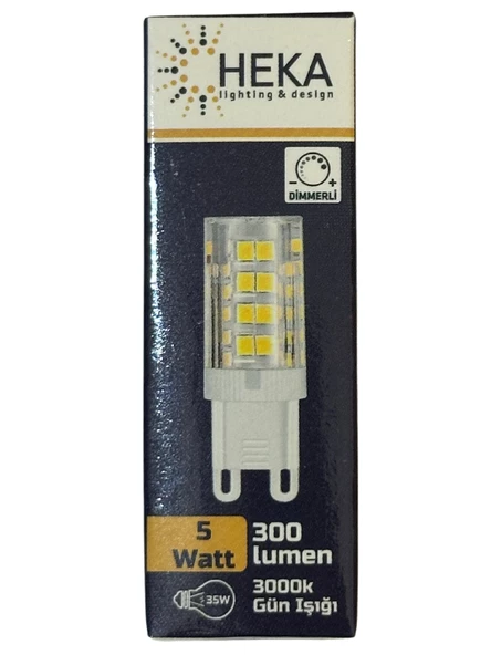 Heka 5W (35W) 3000K (Gün Işığı) G9 Duylu Dim Edilebilir Led Kapsül Ampul (8 Adet) - 2