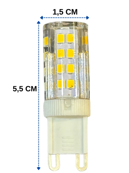 Heka 5W (35W) 3000K (Gün Işığı) G9 Duylu Dim Edilebilir Led Kapsül Ampul (10 Adet) - 3
