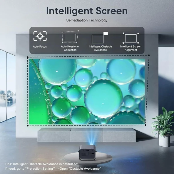 Nisoo 4K Projektör, WiFi 6 ve Bluetooth ile, 400 ANSI Taşınabilir Projektör - 2