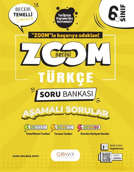 GÜNAY YAYINLARI 6.SINIF ZOOM SERİSİ TÜRKÇE SORU BANKASI ürün görseli