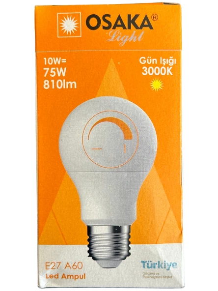 Osaka 10W (75W) 3000K (Günışığı) E27 Duylu Dim Edilebilir Led Ampul (2 Adet) - 2