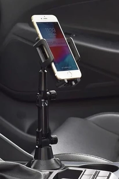 Telefon Tutucu Teleskopik Araç Bardak Yerine Giren 360 derece Dönen Tutucu - 8