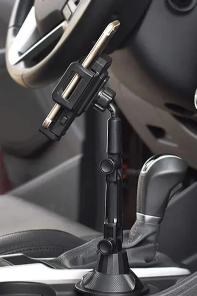 Telefon Tutucu Teleskopik Araç Bardak Yerine Giren 360 derece Dönen Tutucu - 10