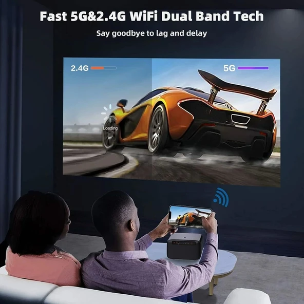 OmniStar L80 4K Projektör WiFi ve Bluetooth, 1500 ANSI Lümen Yerel 1080P - 4