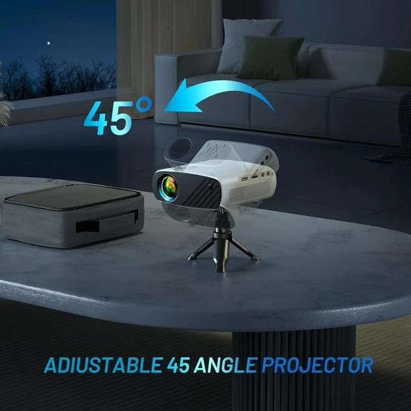 Elephas 1080P HD Projektör, Tripodlu 8000L Taşınabilir Projektör - iPhone İçin - 4