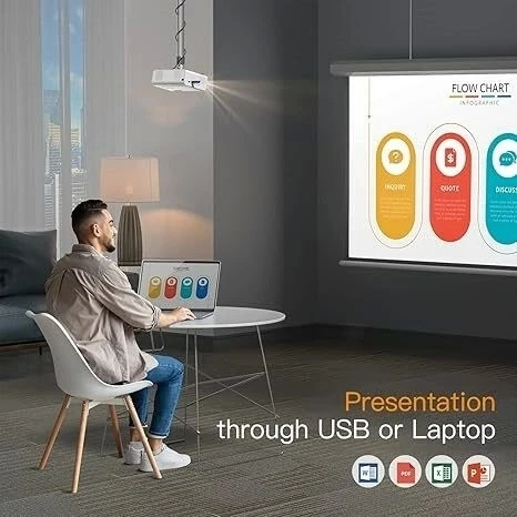 Voplls WiFi ve Bluetooth özellikli Projektör 1080P 4k Destekli PS5/IOS/Android - 2