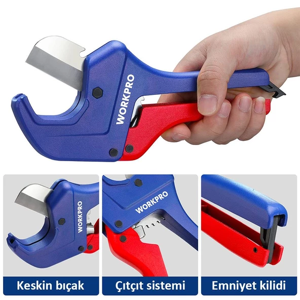 WORKPRO WP301007 60.5mm Profesyonel PPRC Plastik Boru Kesme Makası - 2