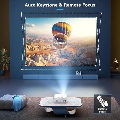 Goodee Uzaktan Odaklama özellikli  4K Projektör, WiFi ve Bluetooth 1080P - 4