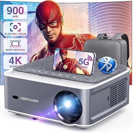 Dbpower 5G WiFi Bluetooth Projektör 1080P HD 4k Destekli,HDMI+USB/VGA