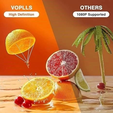 Voplls 1080P Full HD Destekli Taşınabilir Video Projektör HDMI USB AV - 4