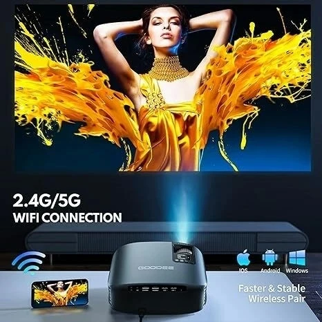 Goodee Projektör 4K WiFi ve Bluetooth FHD 1080P Mini Projektör 1080P - 2