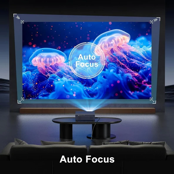 Agreago WiFi 6 ve Bluetooth 5.2, 400 ANSI Yerel 1080P 4K Destekli Projektör - Mavi - 2