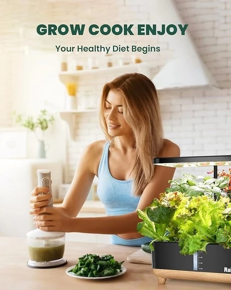 Rainpoint Hidroponik Yetiştirme Sistemi 5L - 13 Baklalı, Bahçe Sistemi, Siyah - 2