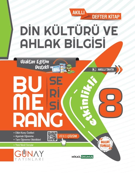 GÜNAY YAYINLARI 8.SINIF BUMERANG ETKİNLİKLİ DİN KÜLTÜRÜ VE AHLAK BİLGİSİ