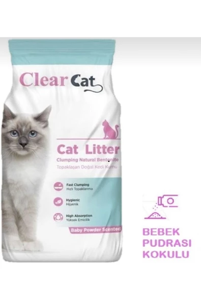 Clear Cat Kedi Kumu Bebek Pudrası Kokulu 5 kg