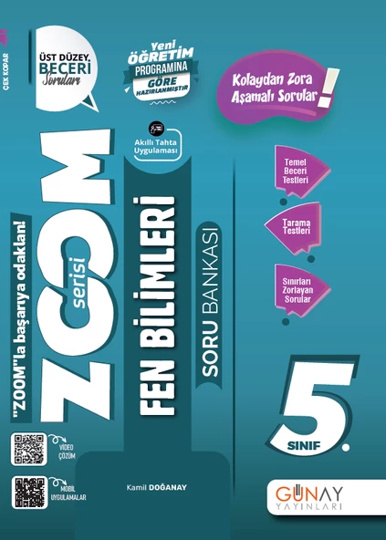 GÜNAY YAYINLARI 5.SINIF ZOOM SERİSİ FEN BİLİMLERİ SORU BANKASI