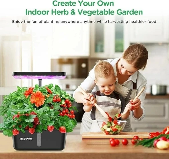 DakRide Mini Hidroponik Yetiştirme Sistemi, LED Büyüme Işığı - 3