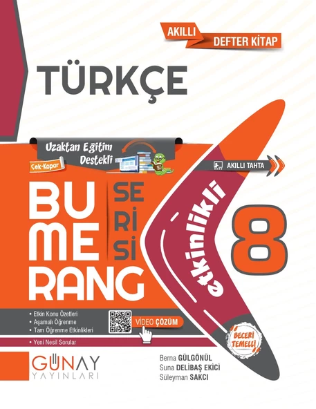 GÜNAY YAYINLARI 8.SINIF BUMERANG ETKİNLİKLİ TÜRKÇE Türkçe - 1