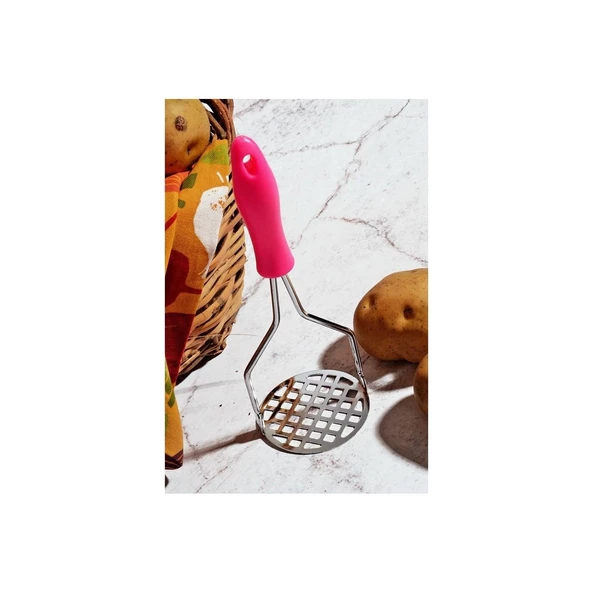 Renkli Saplı Metal Patates Ezici - 2