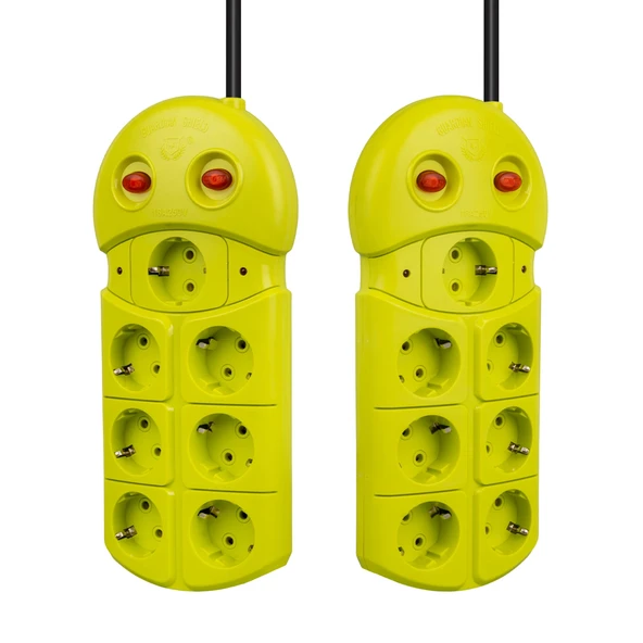 Vea VE-970 7 Li 1.5 Metre Grup Priz Uzatma Kablosu 16 Amper 3860 Watt Isıya Dayanıklı Priz - 3