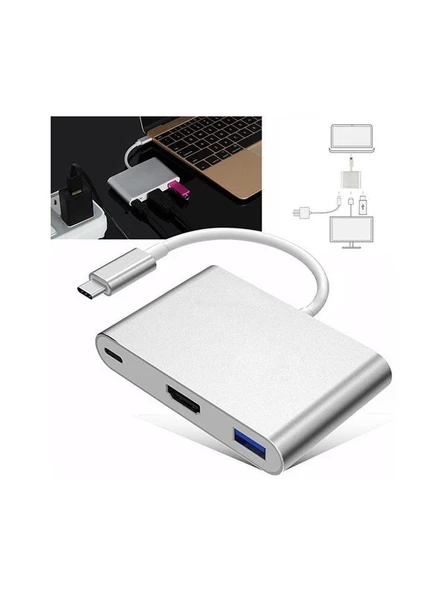 Codegen CDG-CNV39 USB 3.1 Type-C - USB 3.0+ HDMI+ USB 3.1 Type-C Çoklayıcı Adaptör